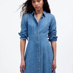 Madewell Seamed Mini Dress in Airy Denim Size 8